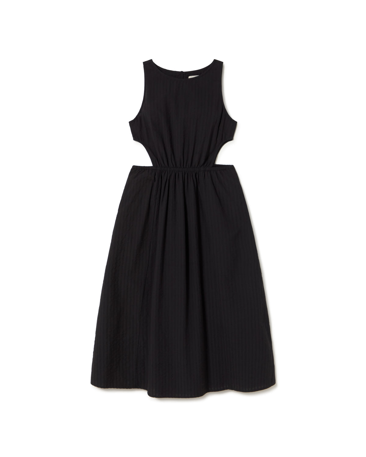 Vestido negro seersucker Kin sostenible - silueta 1