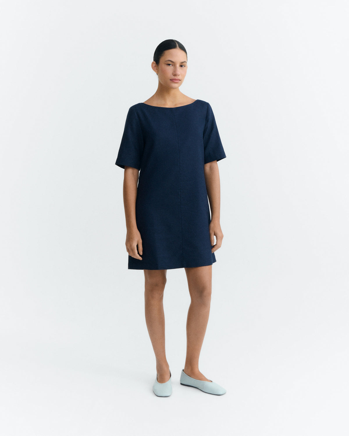 Vestido corto navy hemp Kieran sostenible - 1