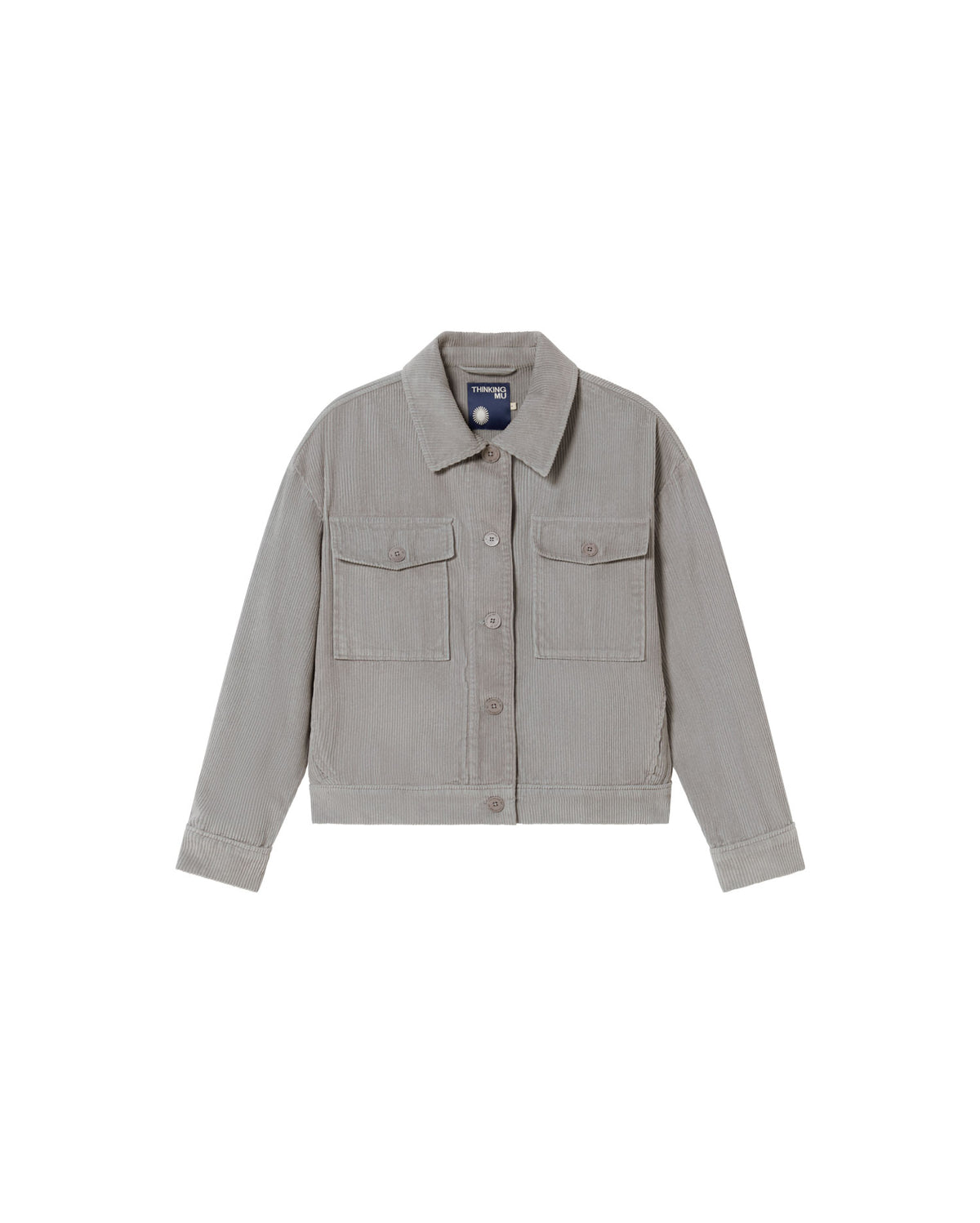 Chaqueta gris pana Frans sostenible - silueta 1