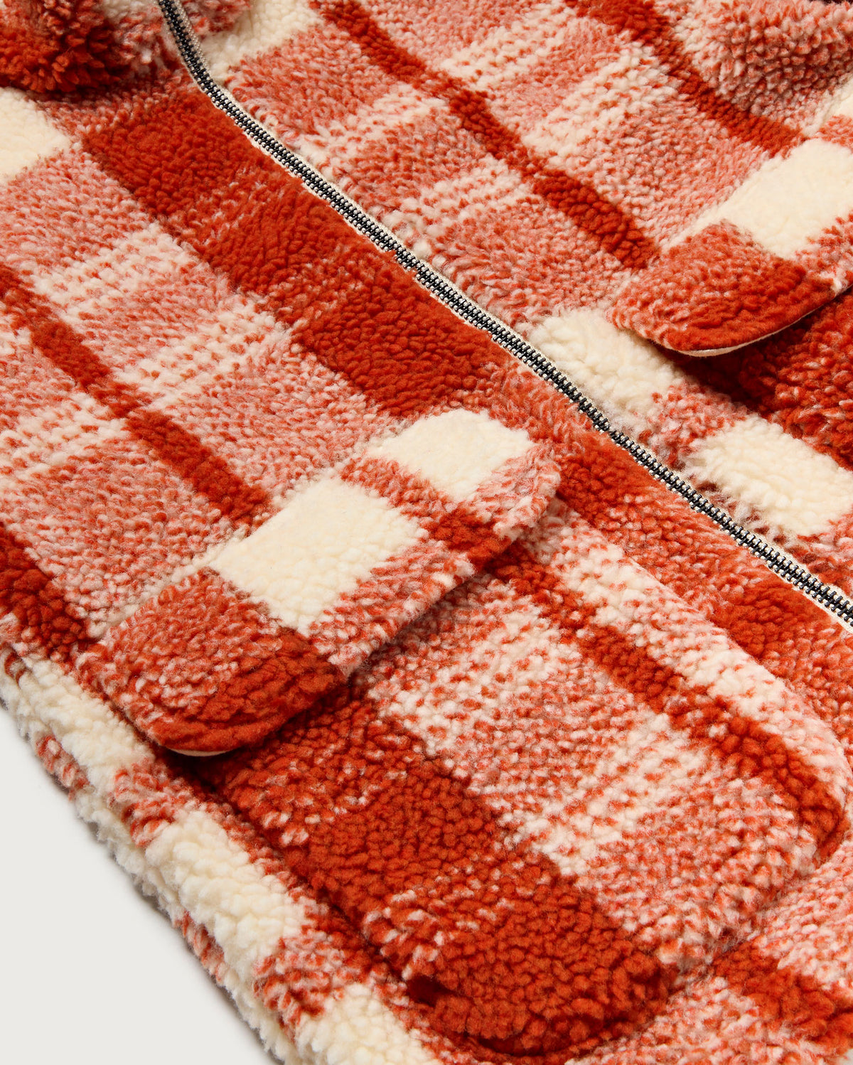 Chaqueta roja cuadros picnic Sophie sostenible - silueta 6
