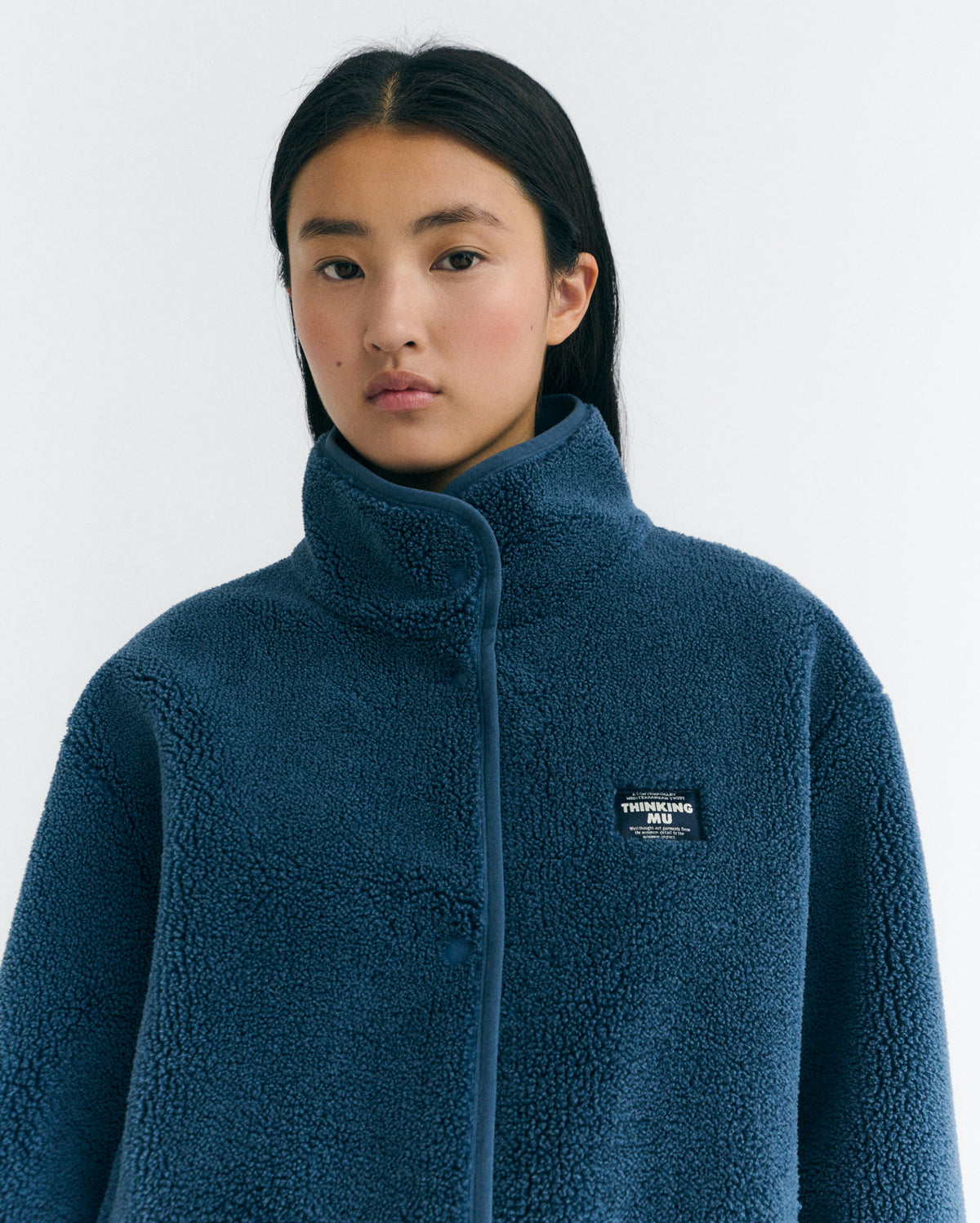 Chaqueta borreguito azul Kourtney sostenible - 3