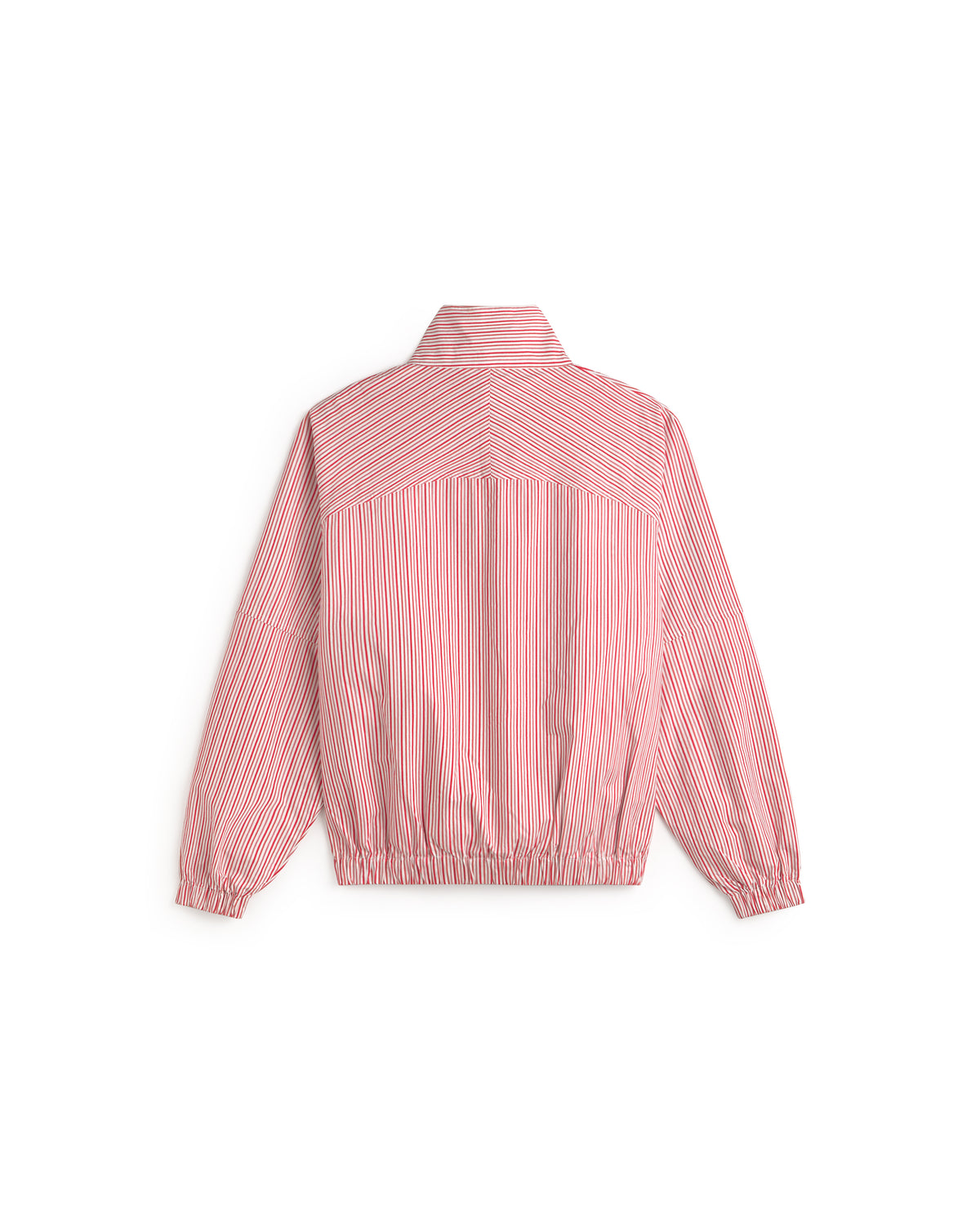 Chaqueta bomber rayas rosa y roja Monica sostenible silueta - 3