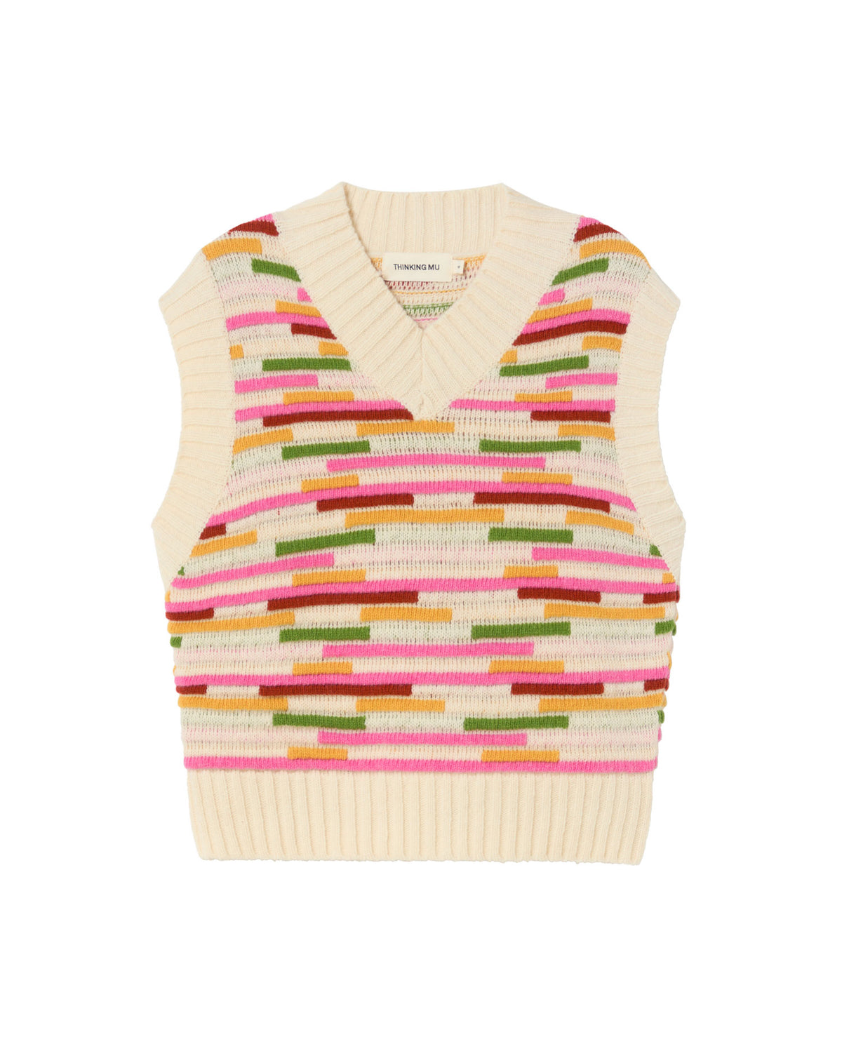 Chaleco multicolor lana Mica sostenible - silueta 1