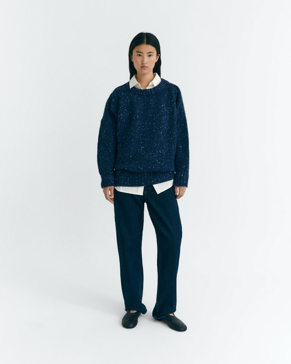 Jersey oversize lana merino azul Liza sostenible - 2