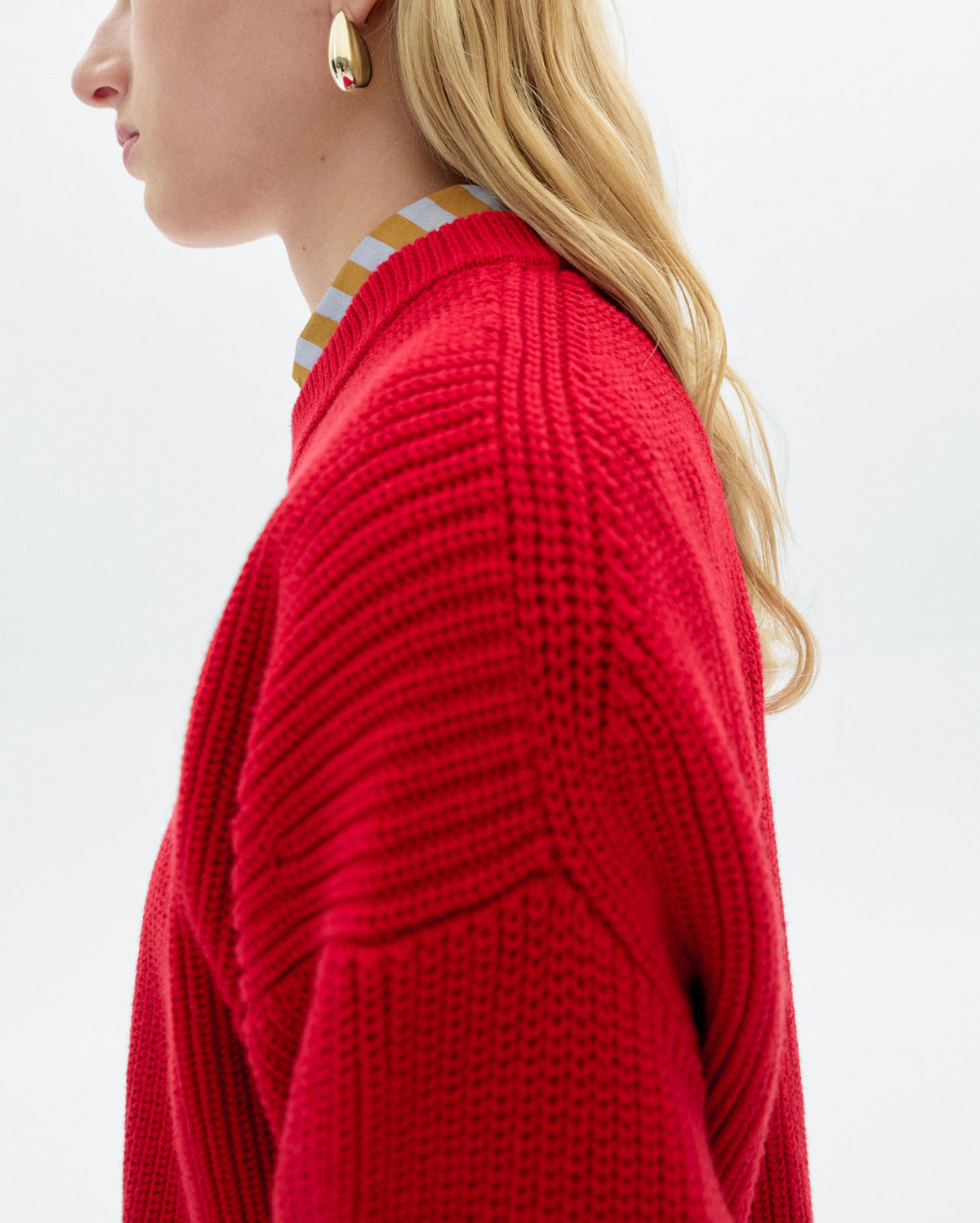 Jersey rojo algodón orgánico Carmen sostenible - 3
