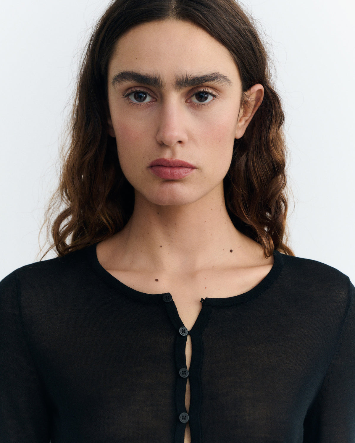 Cardigan punto negro transparente Manon sostenible - 3