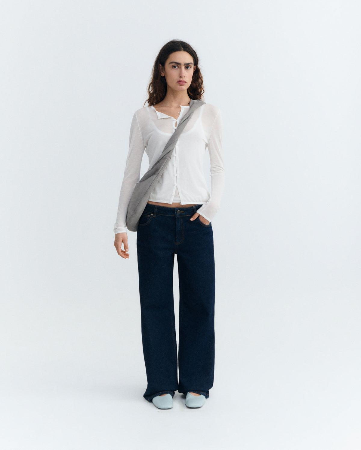 Cardigan punto crudo transparente Manon sostenible - 1