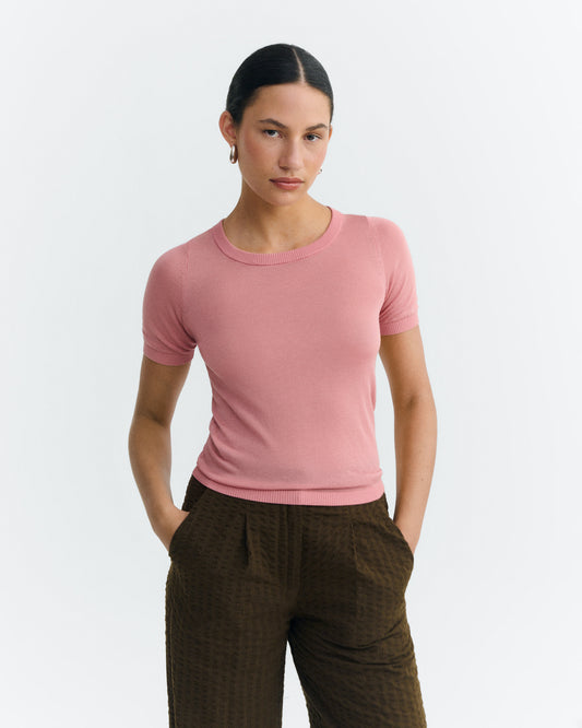 Top punto rosa semitransparente Noctis sostenible - 2