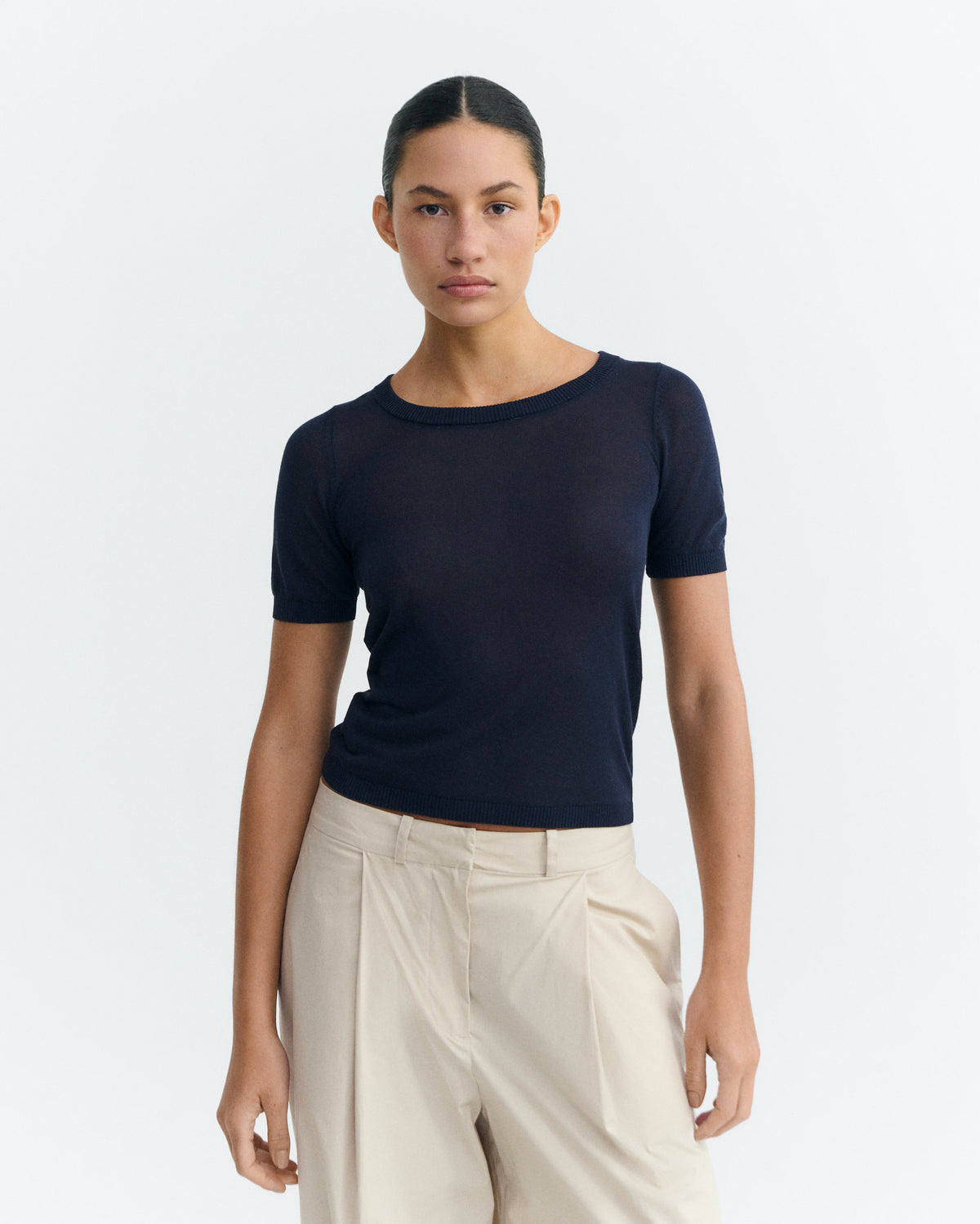 Top punto navy semitransparente Noctis sostenible - 2