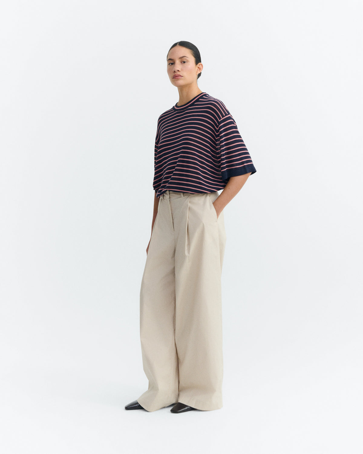Camiseta oversize punto rayas Zenna sostenible - 1