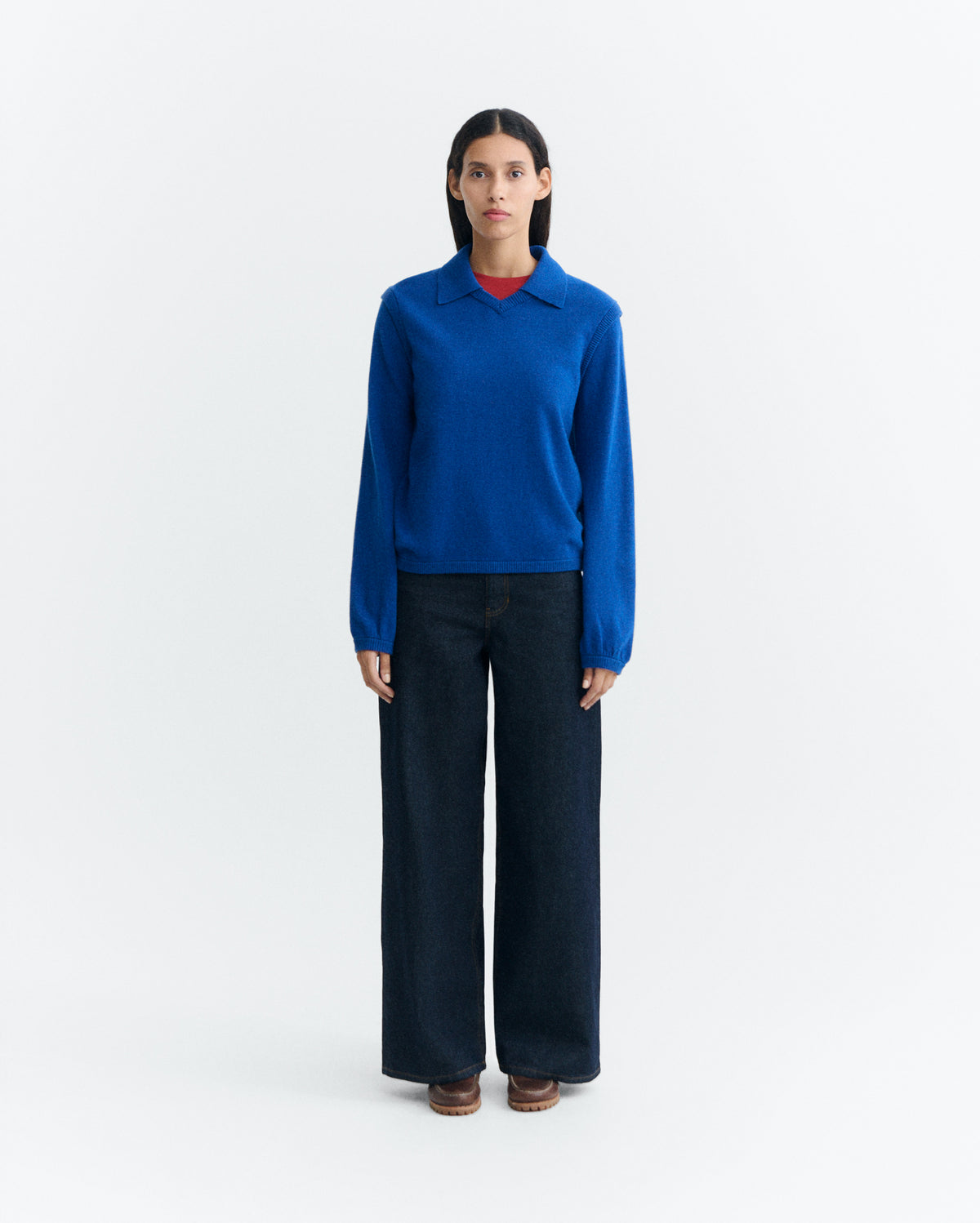 Jersey lana merino azul Khalida sostenible - 1