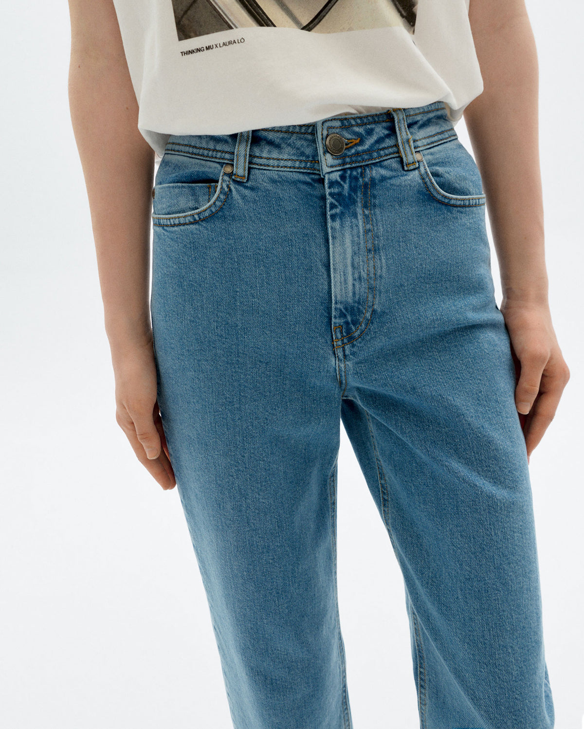 Jeans tiro alto light blue Theresa sostenible - 3