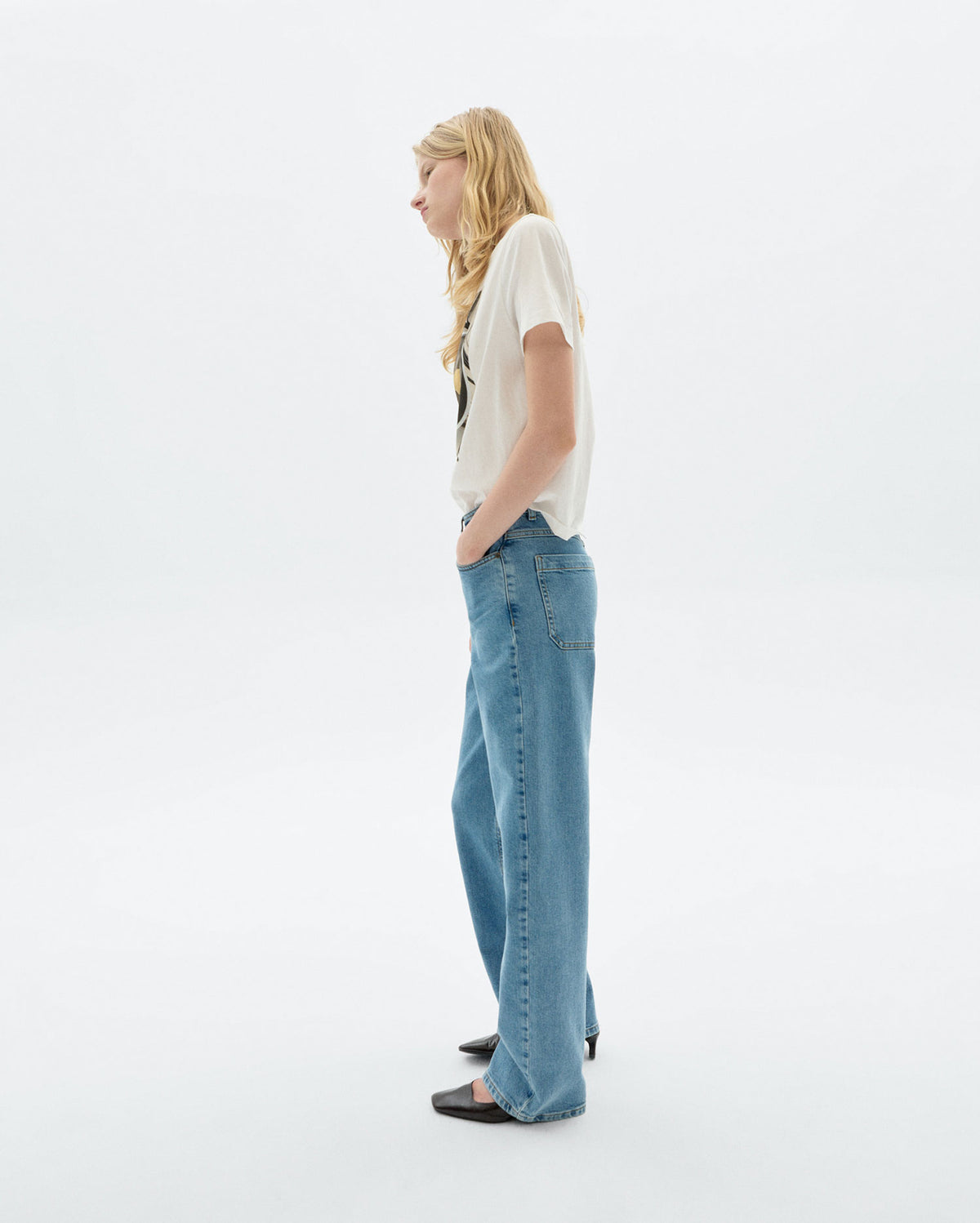 Jeans tiro alto light blue Theresa sostenible - 5