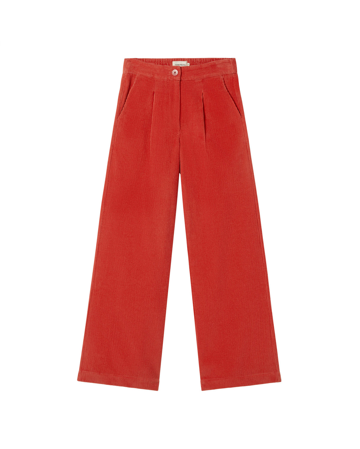 Pantalón rojo pana Manolita sostenible - silueta 1