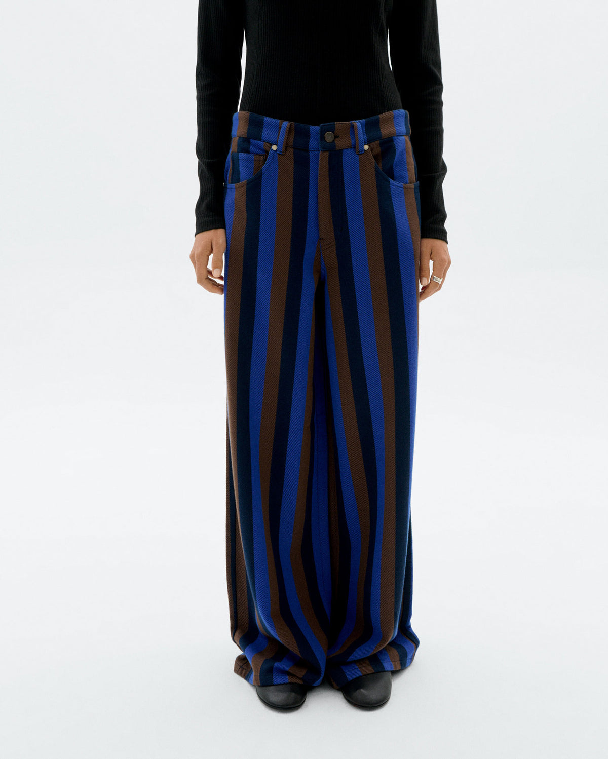 Pantalón wide leg rayas azul totenham Hedda sostenible - 1