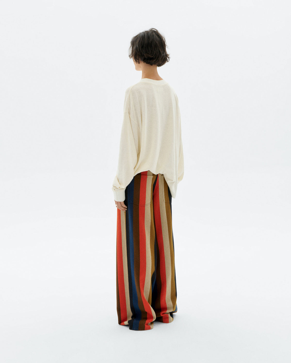Pantalón wide leg rayas naranja burnley Hedda sostenible - 4