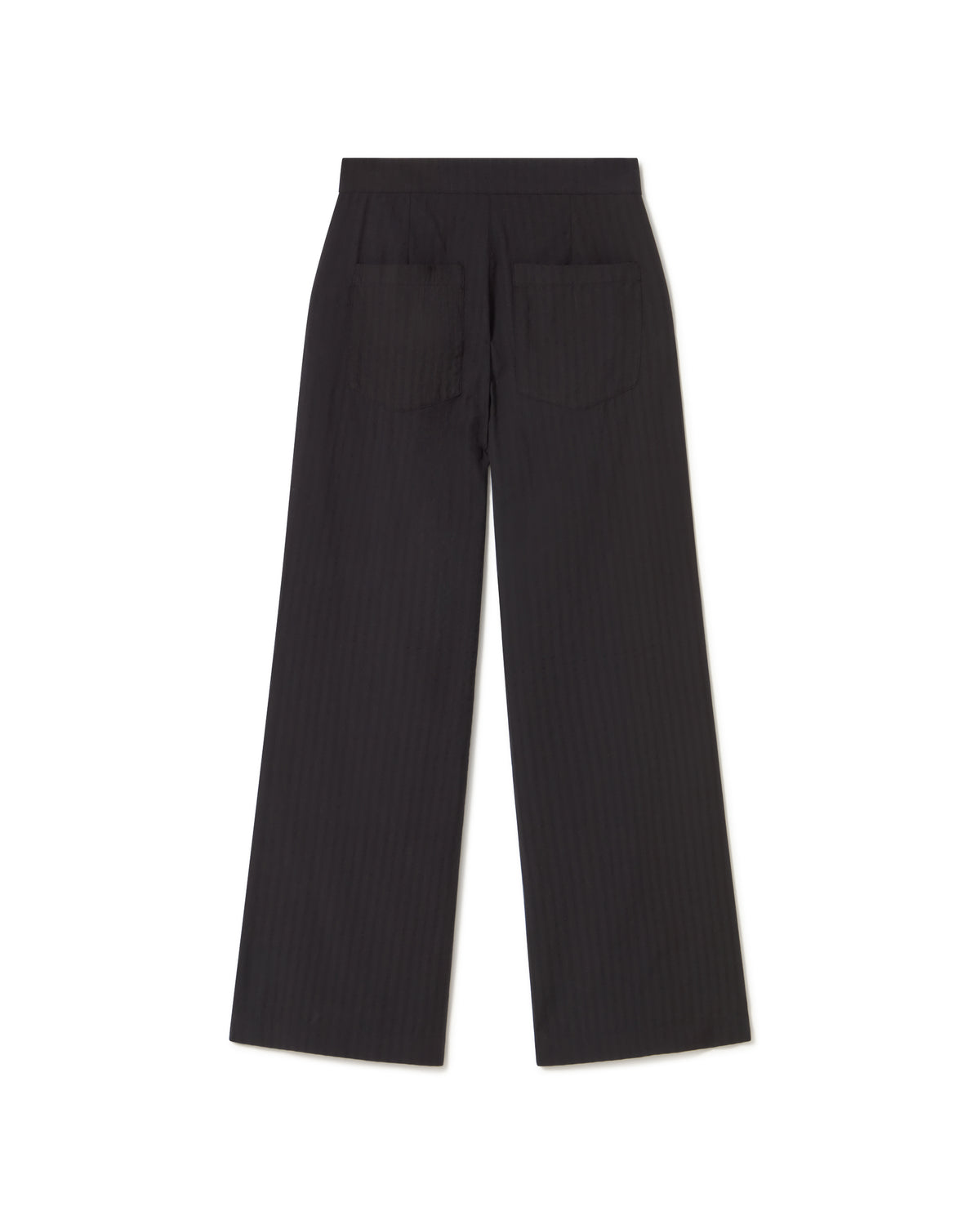 Pantalón negro seersucker Manolita sostenible - silueta 3