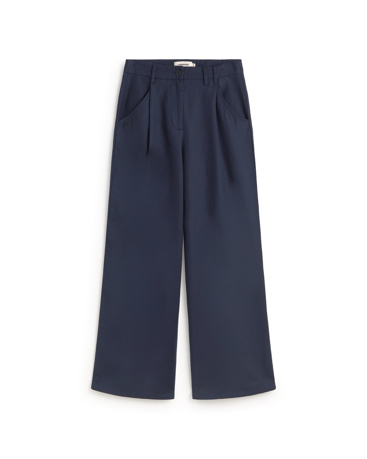 Pantalón wide leg azul hemp Molly sostenible silueta - 1