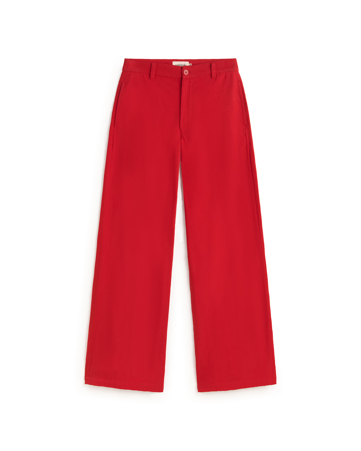 Pantalón tiro alto rojo Karina sostenible silueta - 1