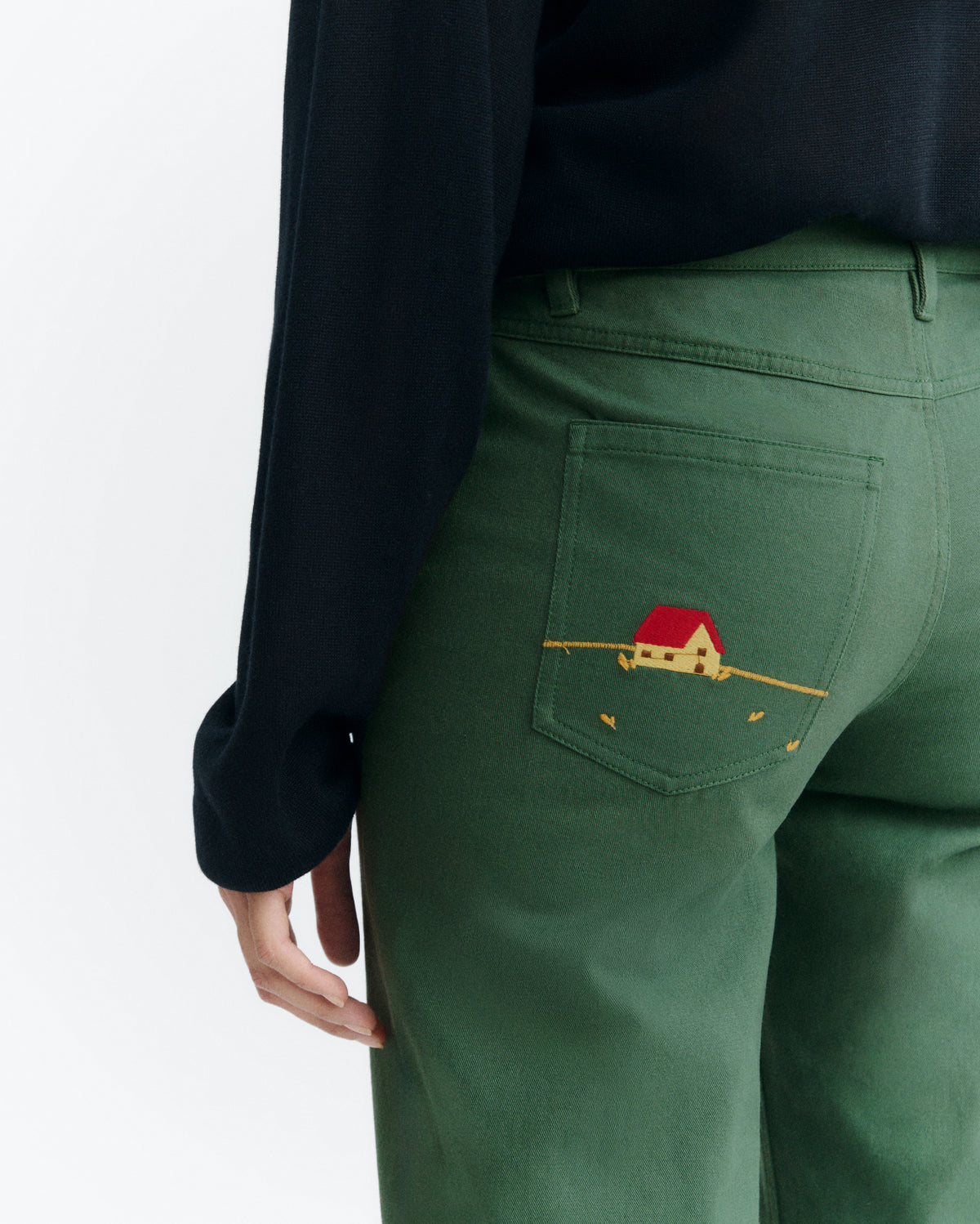 Pantalón tiro bajo bordado a mano Kettan sostenible - 4