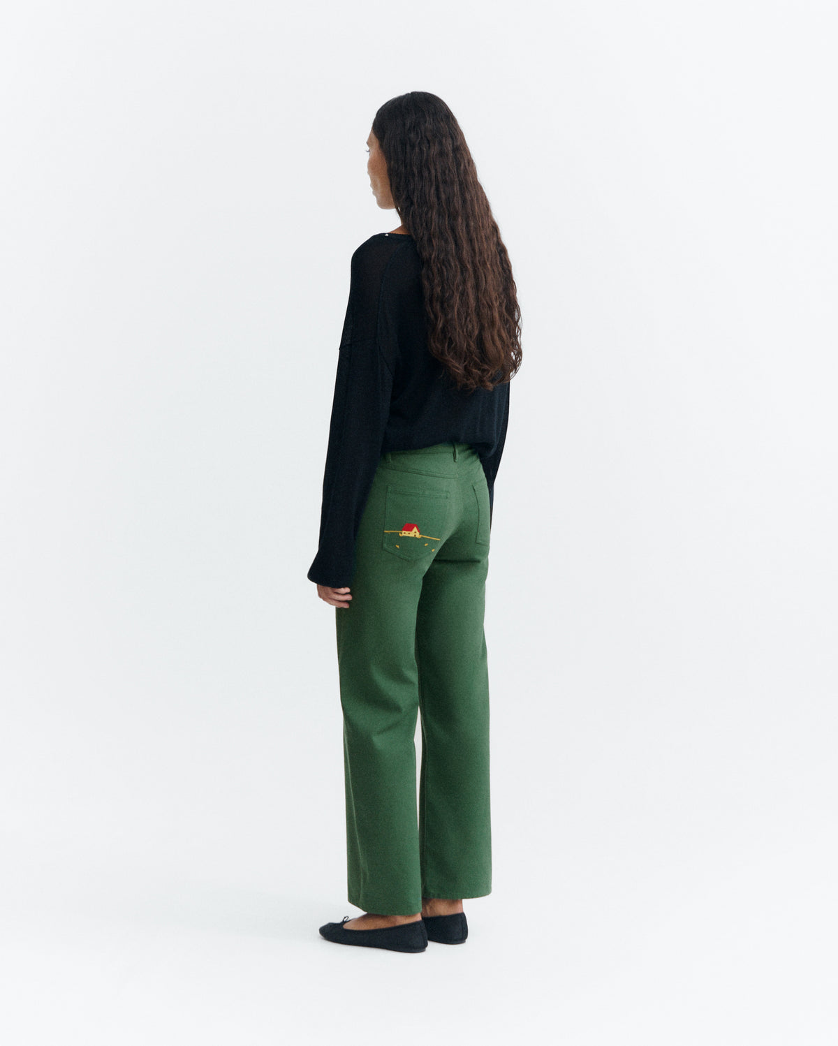 Pantalón tiro bajo bordado a mano Kettan sostenible - 5