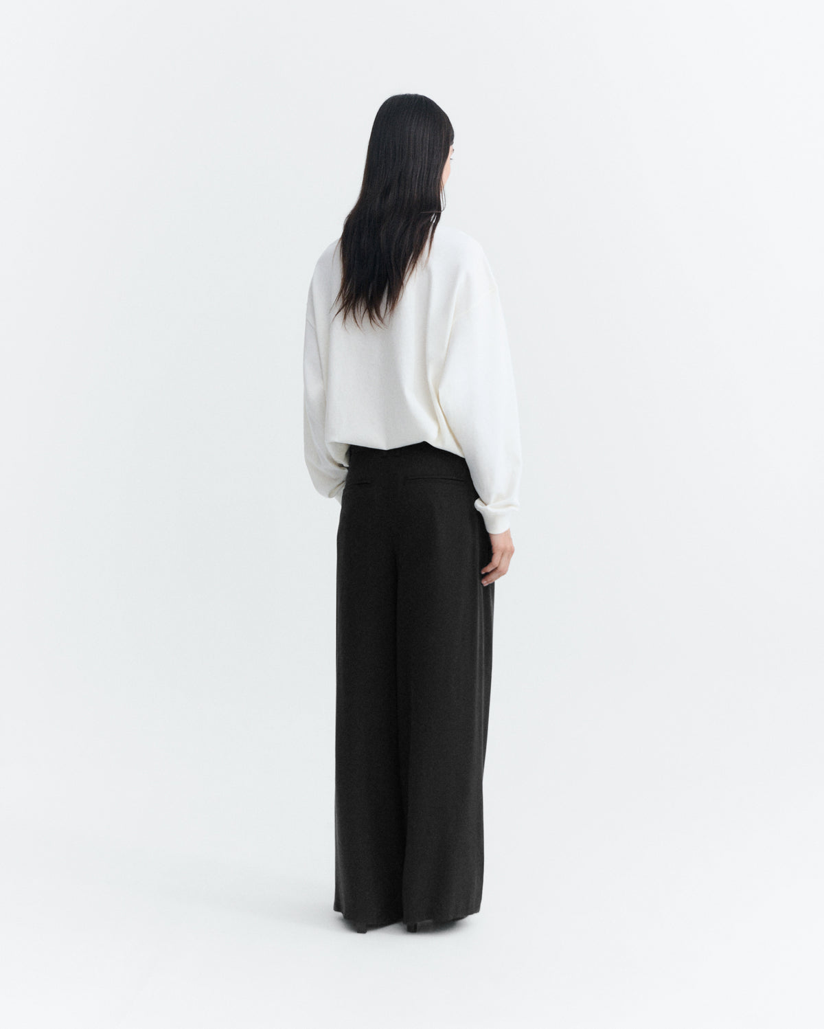 Pantalón wide leg pinza negro Molly sostenoble - 4