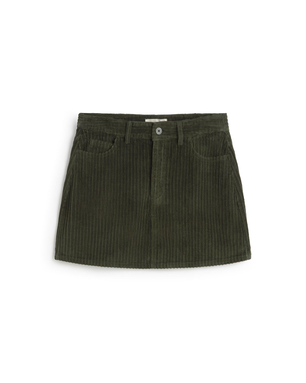Falda mini pana verde Kimmy sostenible silueta - 1