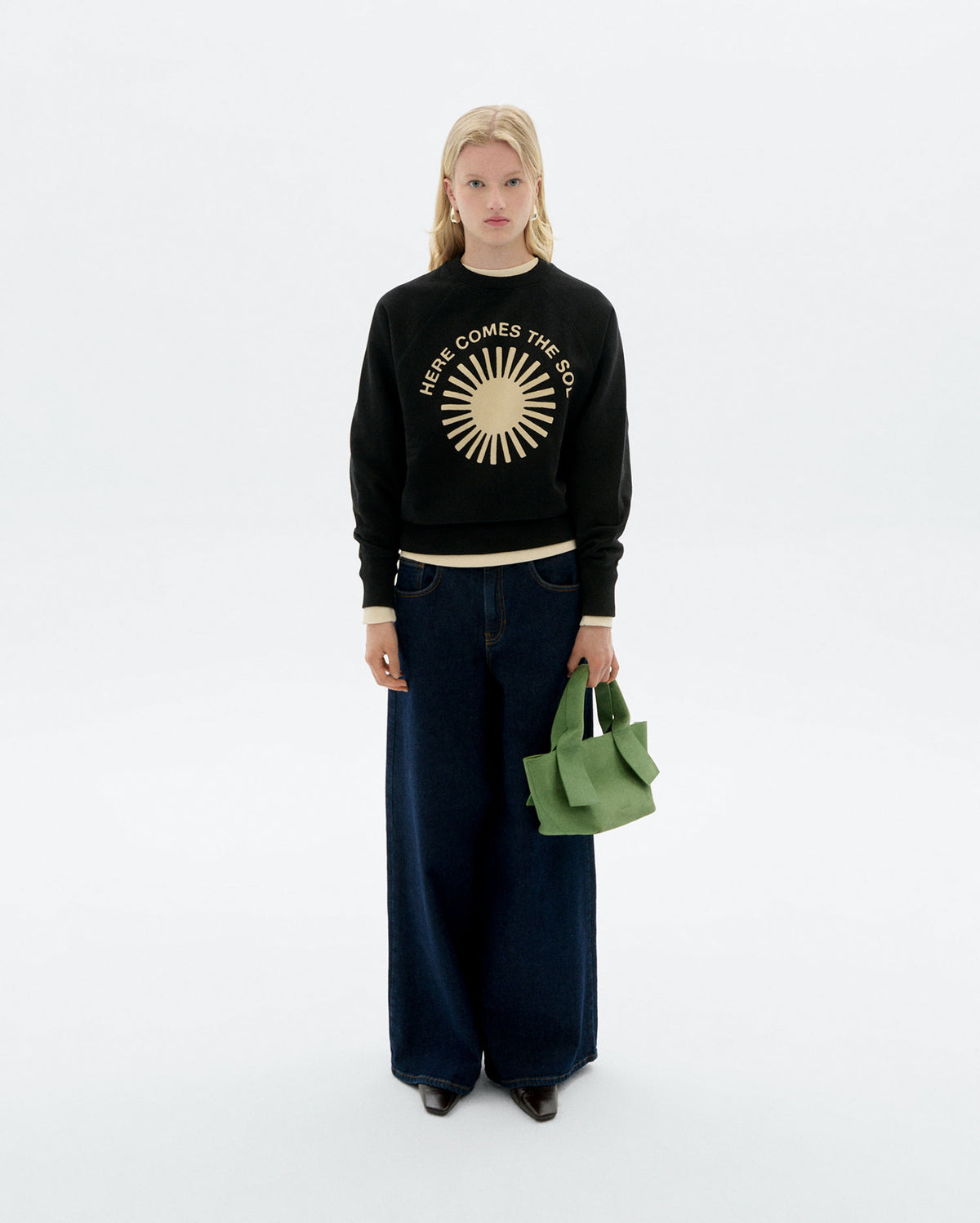 Sudadera negra retro sol crudo Bonnie sostenible - 2
