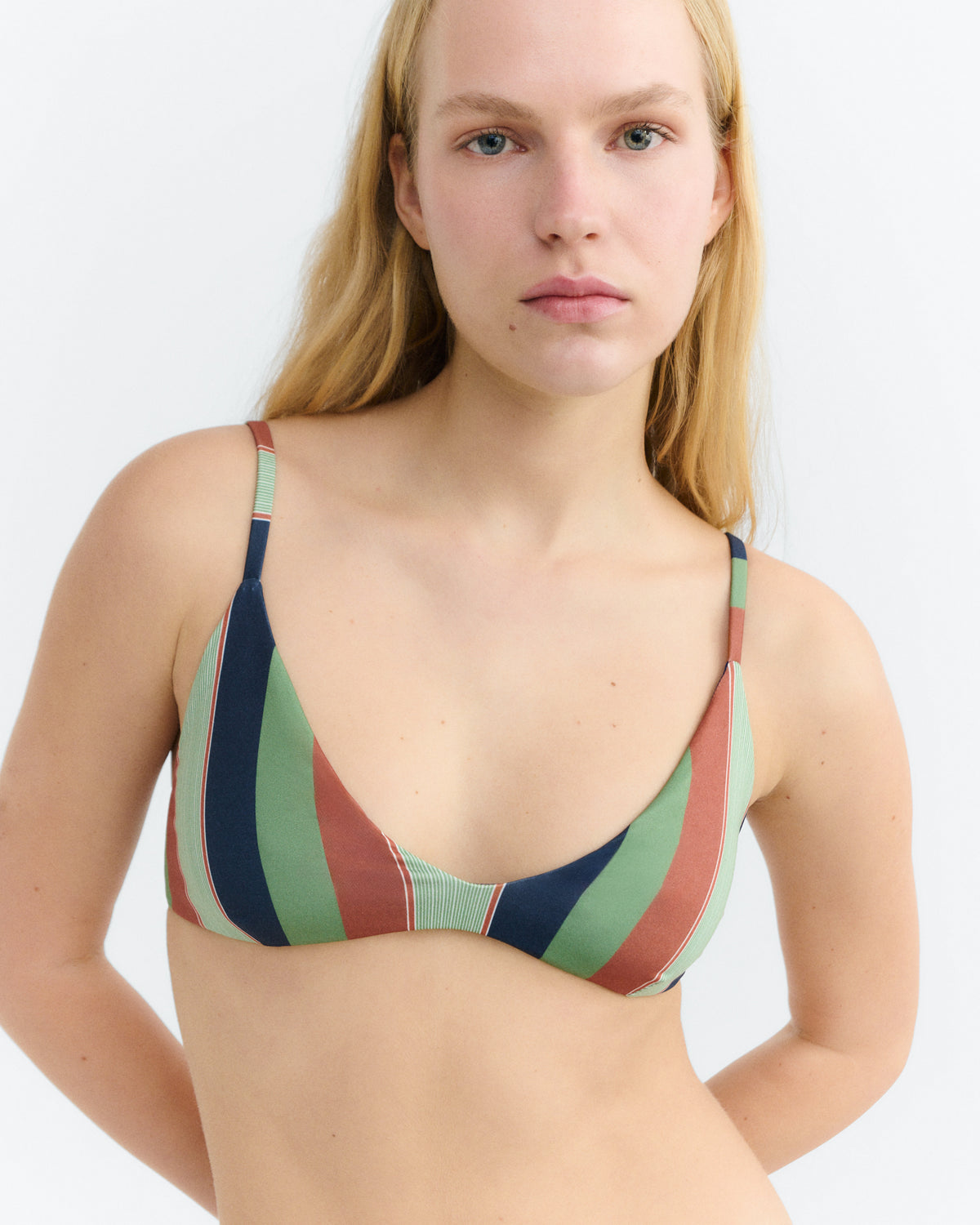 Top bikini rayas multicolor Positano sostenible - 4