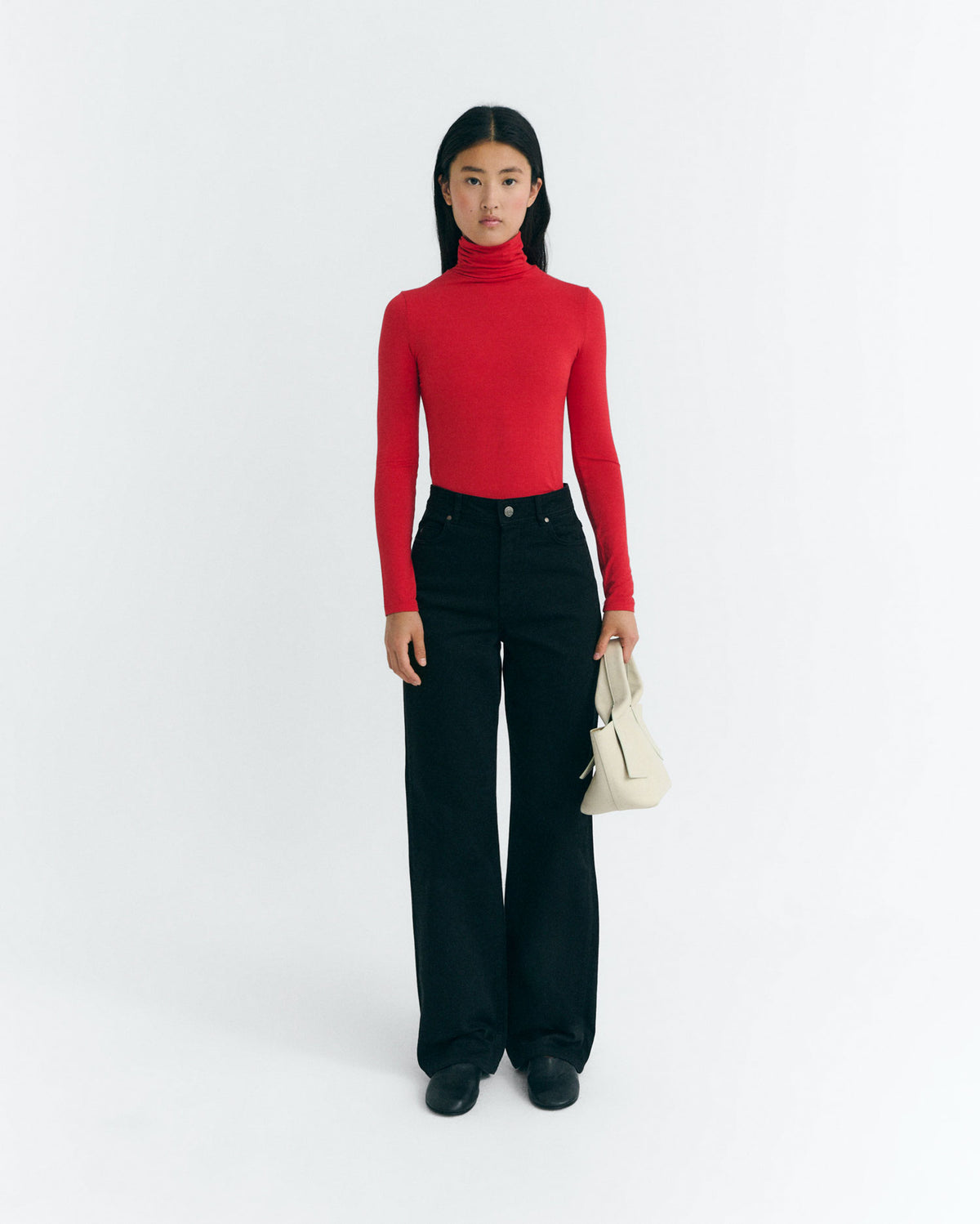 Top cuello alto rojo cashmere Noe sostenible - 2