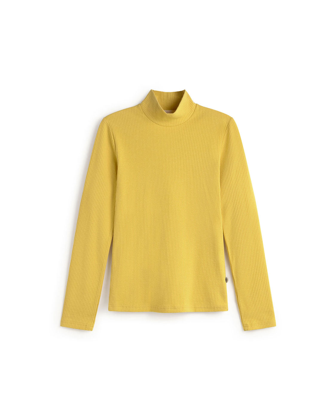 Top cuello alto amarillo hemp Aine sostenible silueta - 1