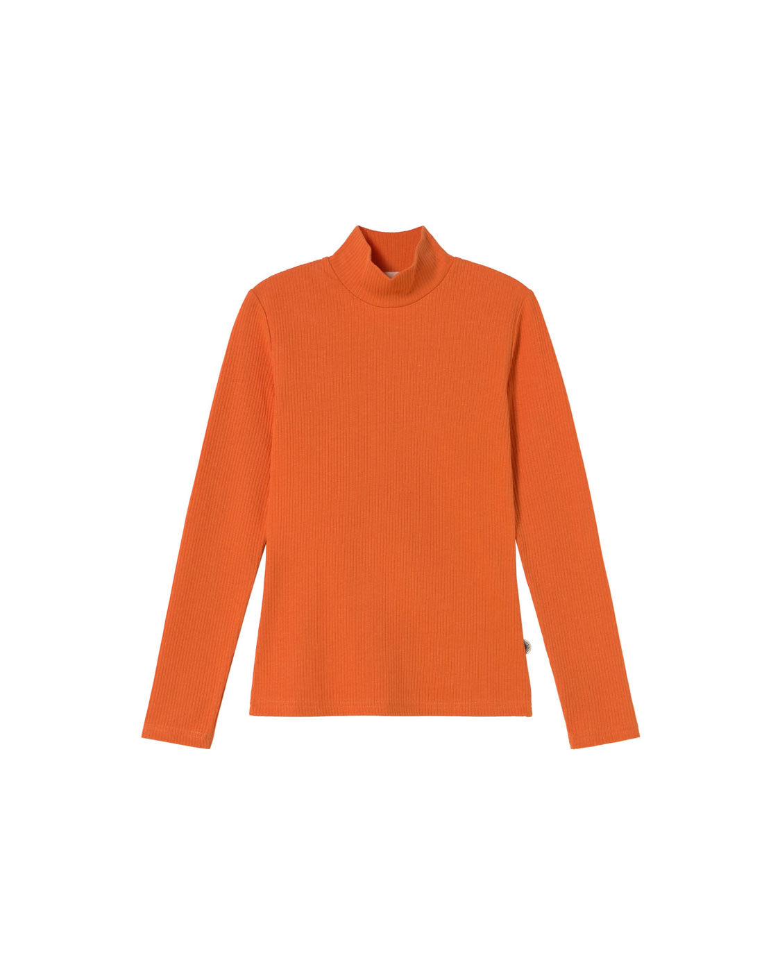 Top cuello alto naranja hemp Aine sostenible silueta - 1