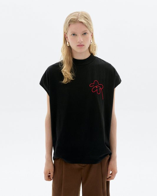 Camiseta bordada a mano flower Volta sostenible - 1