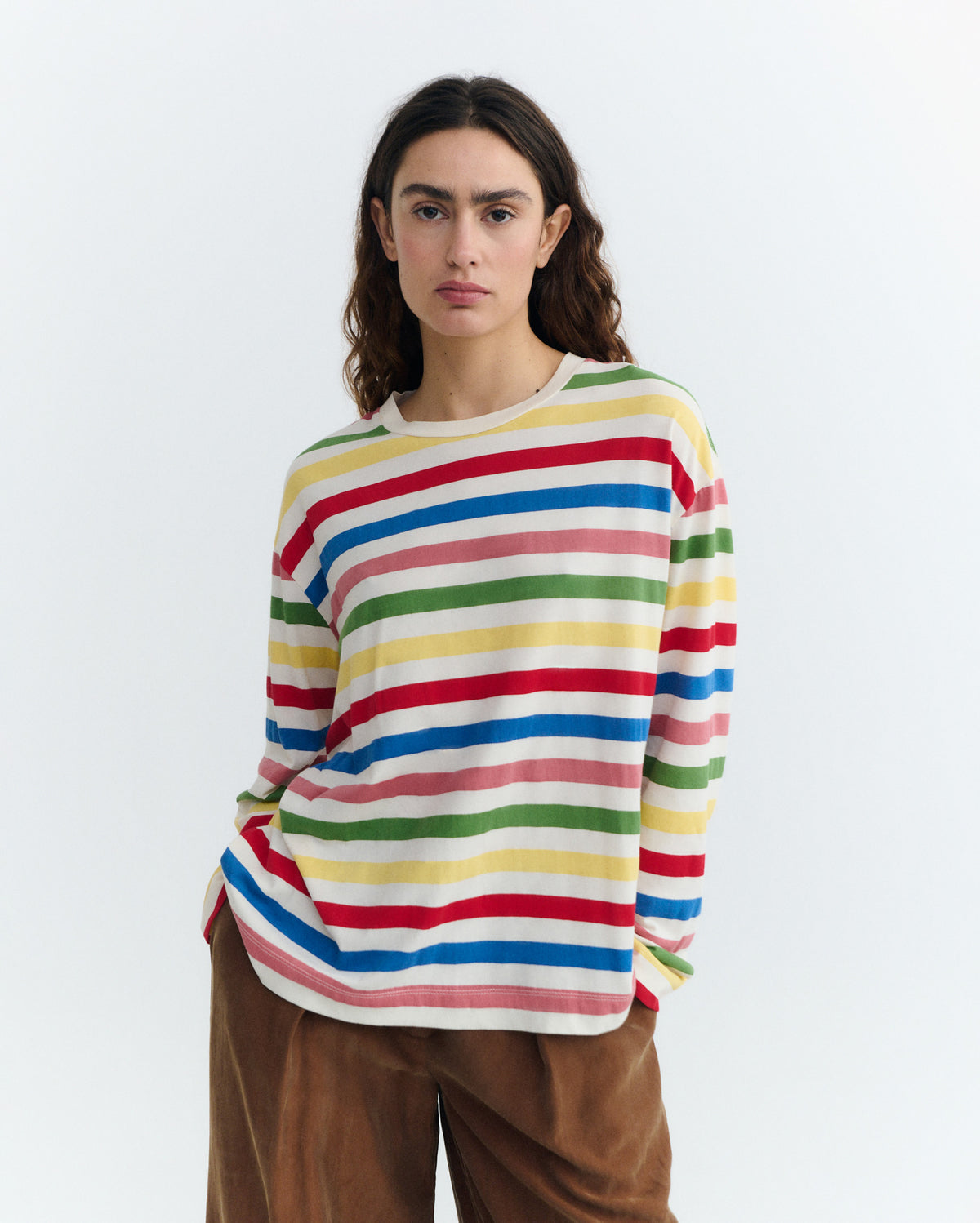 Camiseta manga larga rayas multicolor Emily sostenible - 3