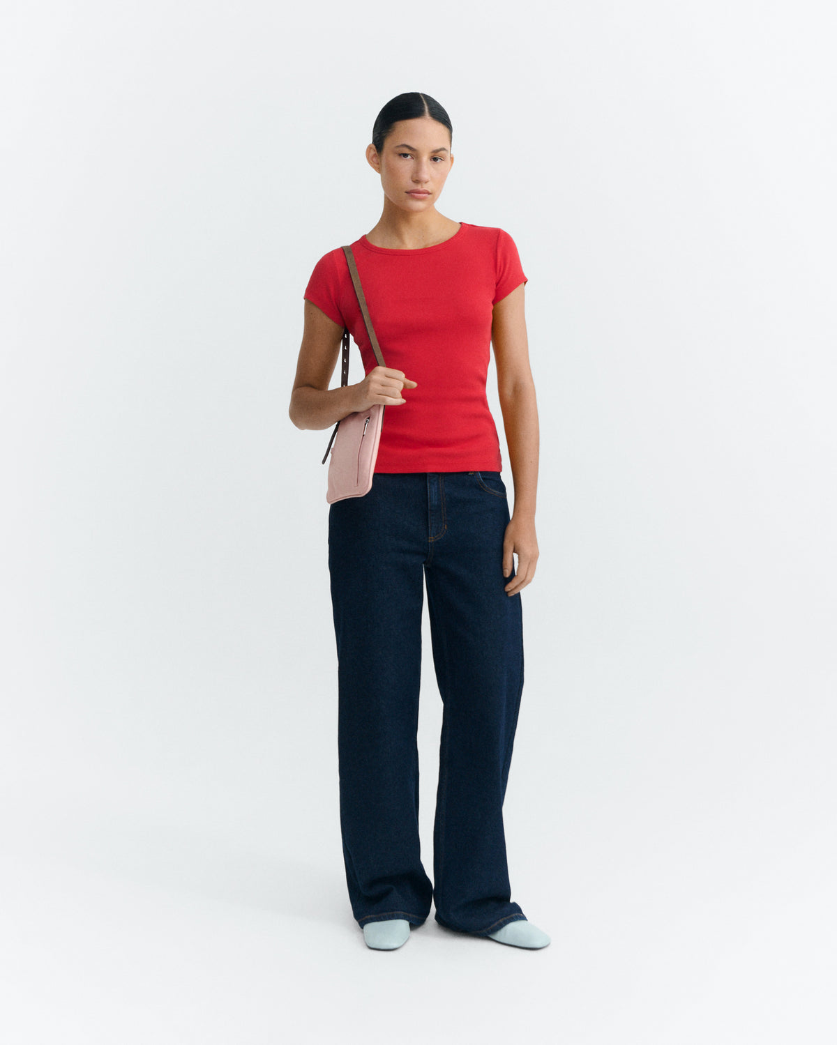 Camiseta slim roja Mirna-R sostenible - 1