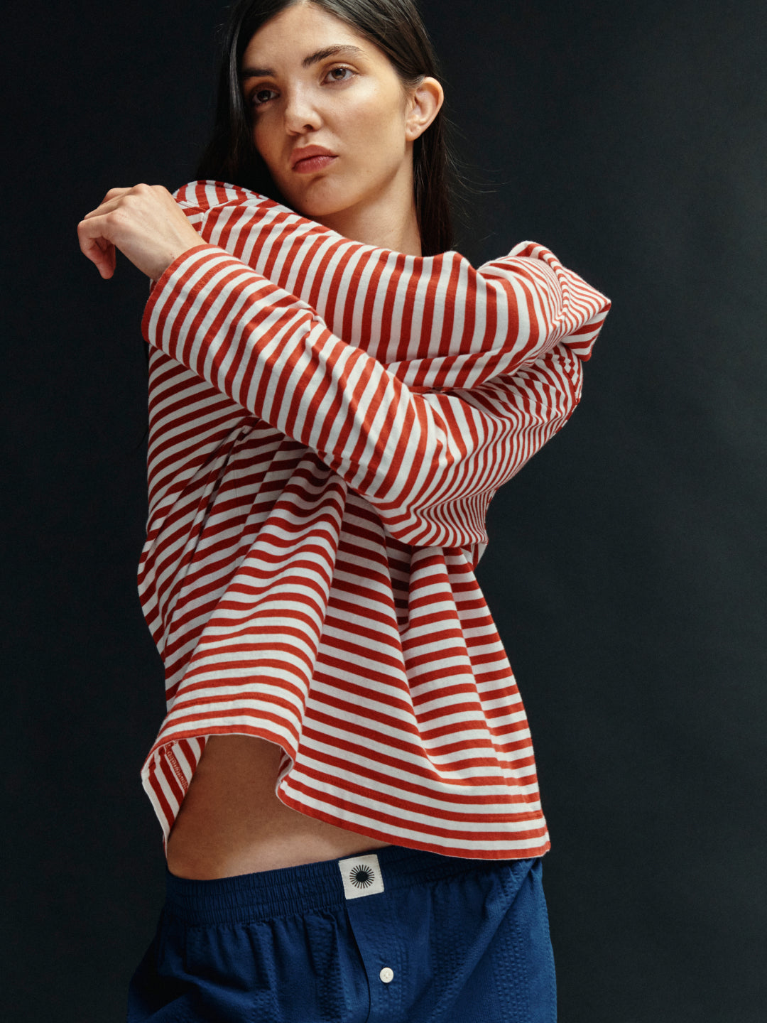 Camiseta manga larga rayas roja Emily