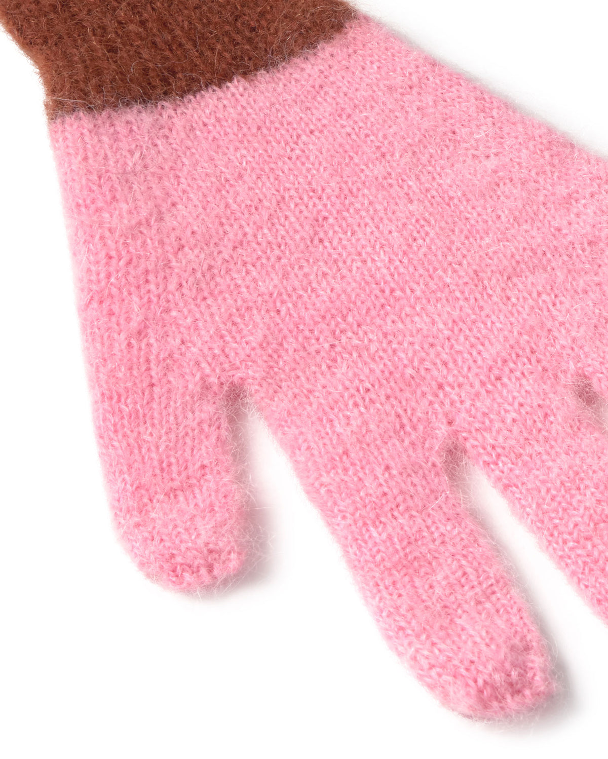 Guantes lana alpaca rosa y marrón sostenible silueta - 4