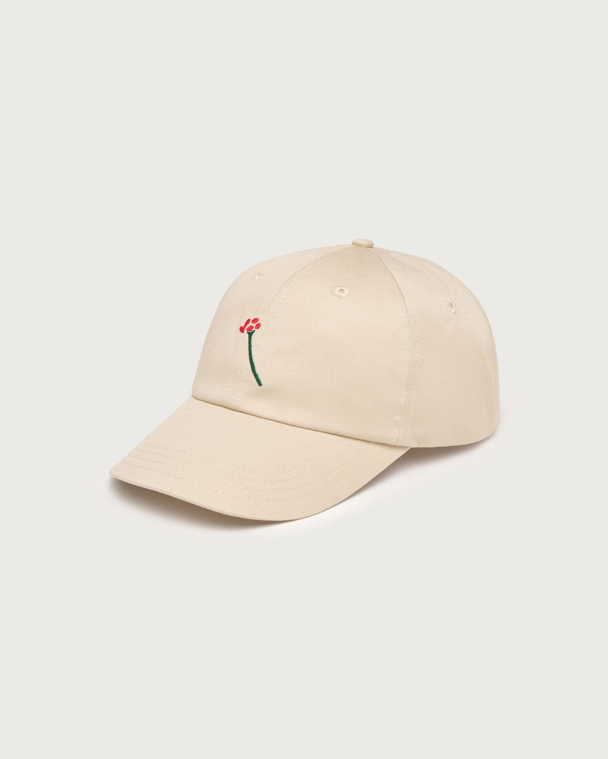 Gorra cruda bordada Flower TM Chris sostenible silueta - 1