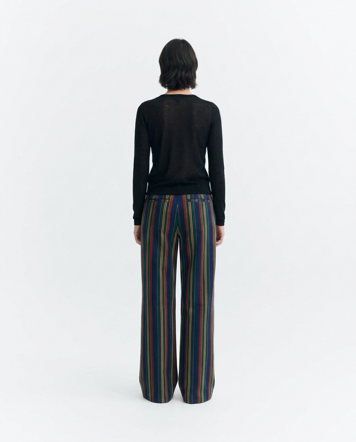 Pantalón wide leg tiro bajo rayas Patricia